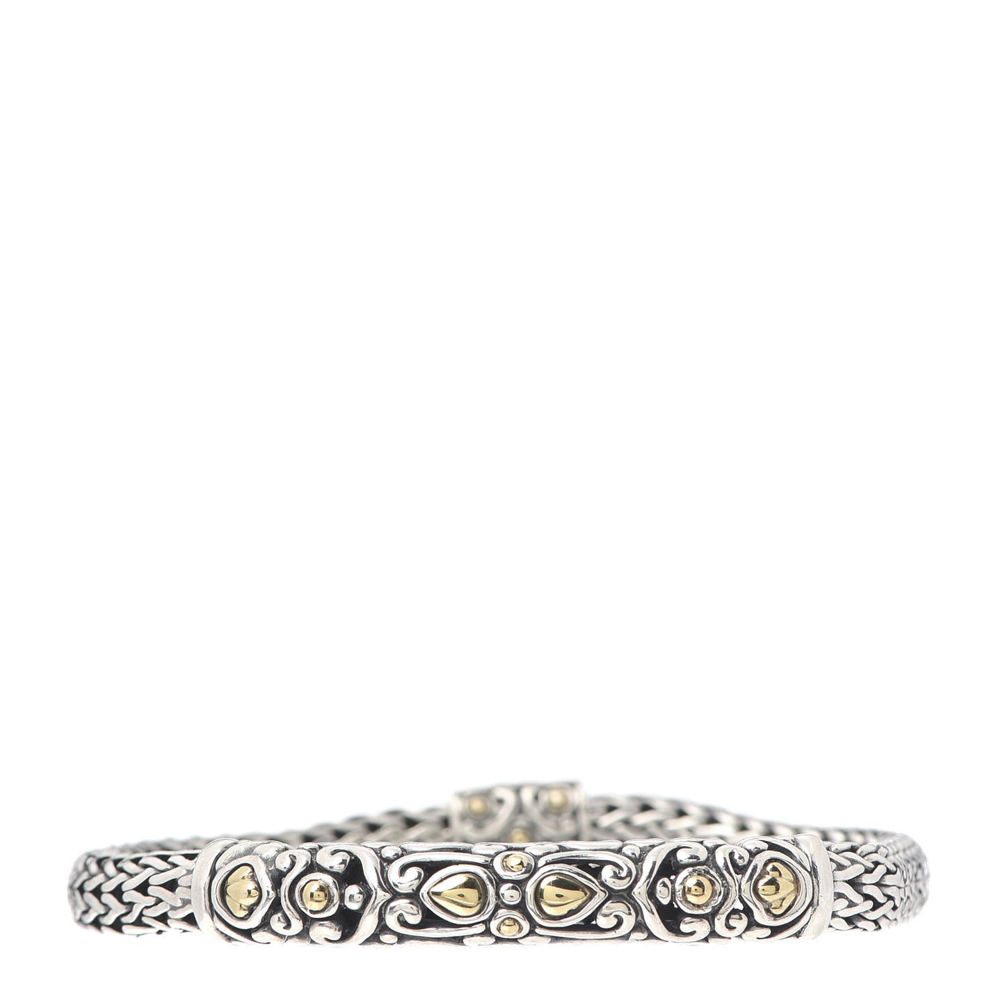 Sterling Silver 18K Yellow Gold Jaisalmer Wheat Chain Bracelet