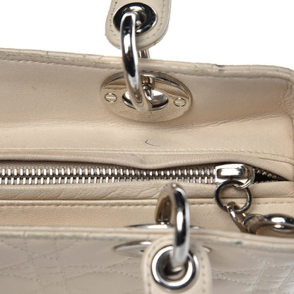 Christian Dior Lambskin Cannage Medium Lady Dior White 18 of 21