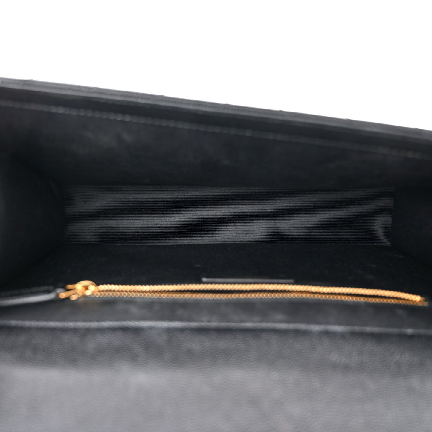 Grain De Poudre Matelasse Chevron Large Monogram Satchel Black