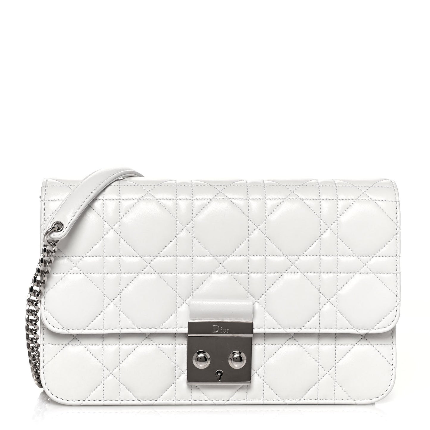 Lambskin Cannage Miss Dior Promenade Pouch White