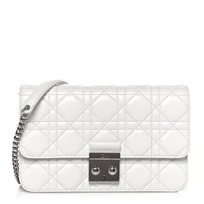 Christian Dior Lambskin Cannage Miss Dior Promenade Pouch White 1 of 14