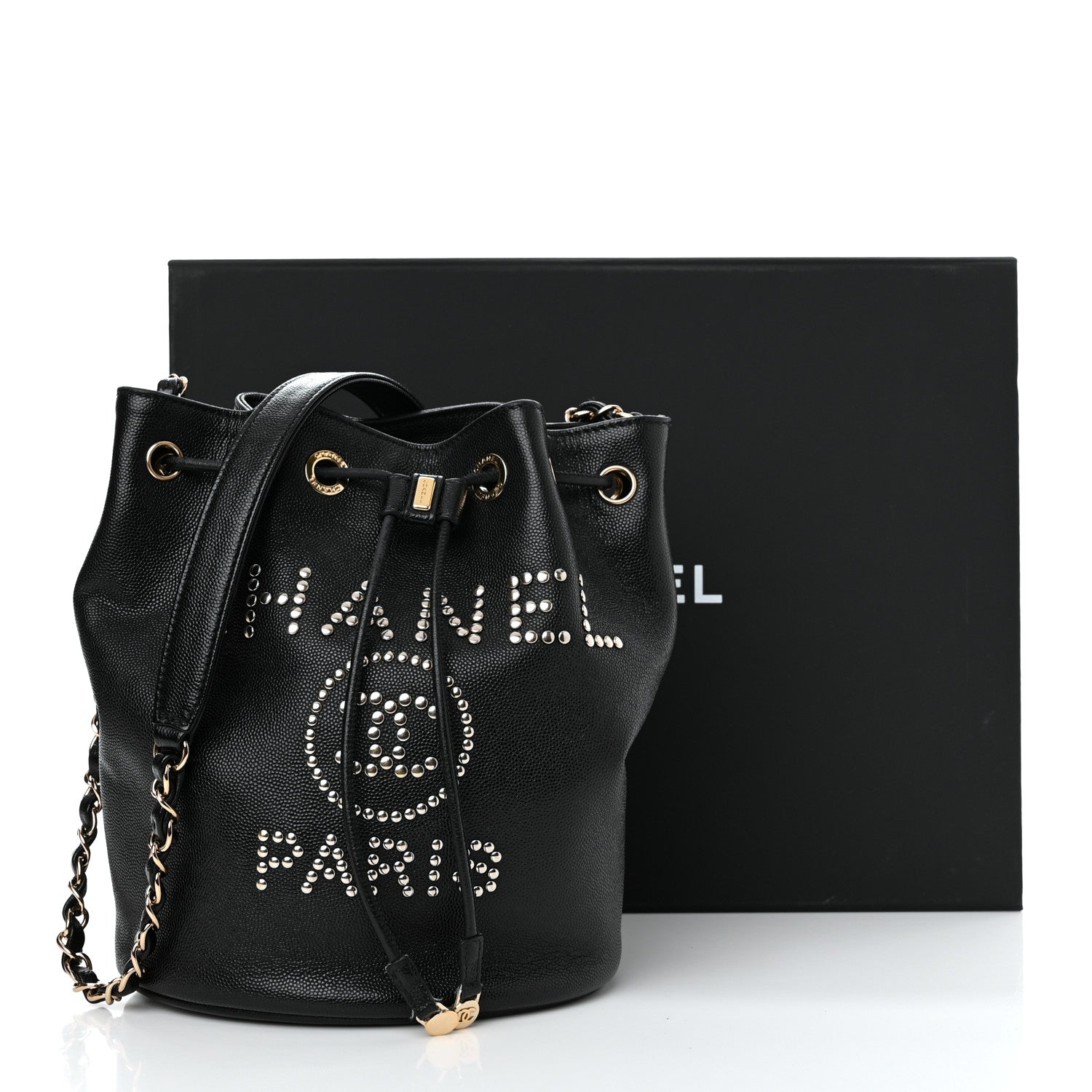 Chanel Caviar Deauville Drawstring Bucket Bag Black 11 of 11