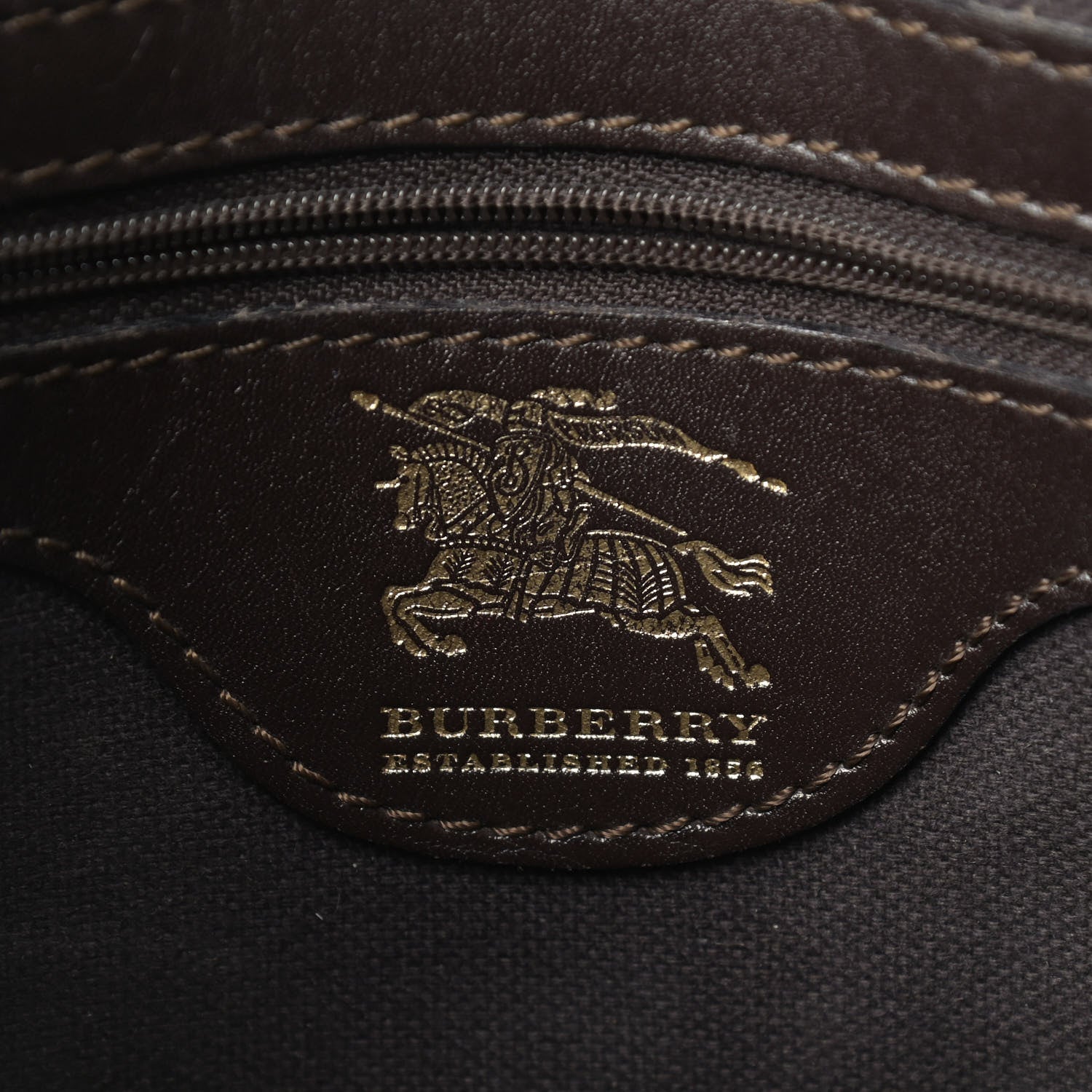 Burberry Haymarket Check Small Onslow Tote Chocolate 6 of 16