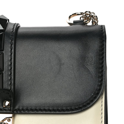 Valentino Garavani Vitello Small Glam Lock Rockstud Flap Black Light Ivory 15 of 17