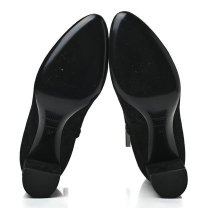 Saint Laurent Suede Loulou Ankle Zip Boot 37 Black 5 of 8