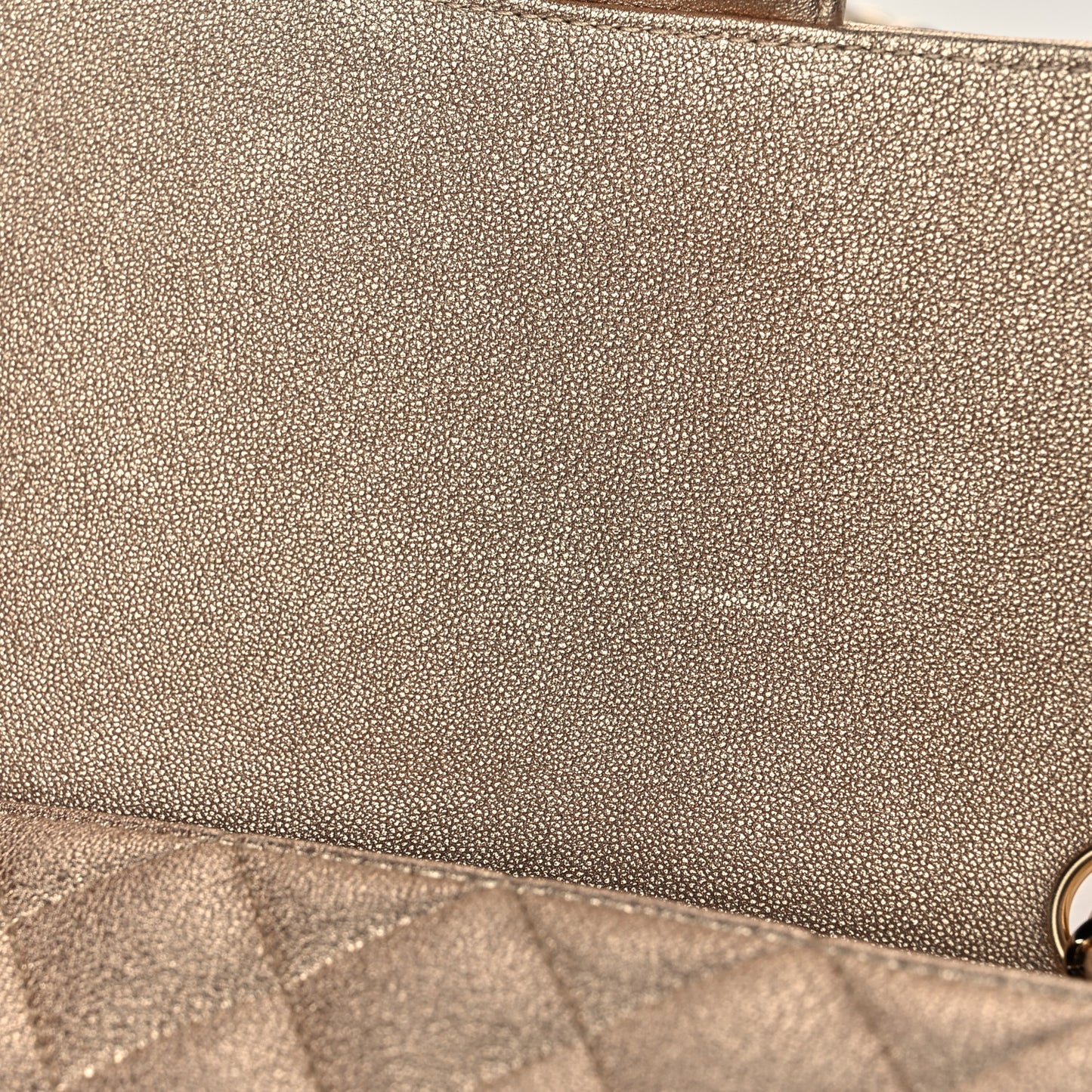 Metallic Lambskin Quilted Mini Rectangular Flap Gold