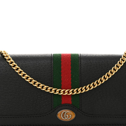 Gucci Dollar Calfskin Web Ophidia Wallet On Chain Black 8 of 14