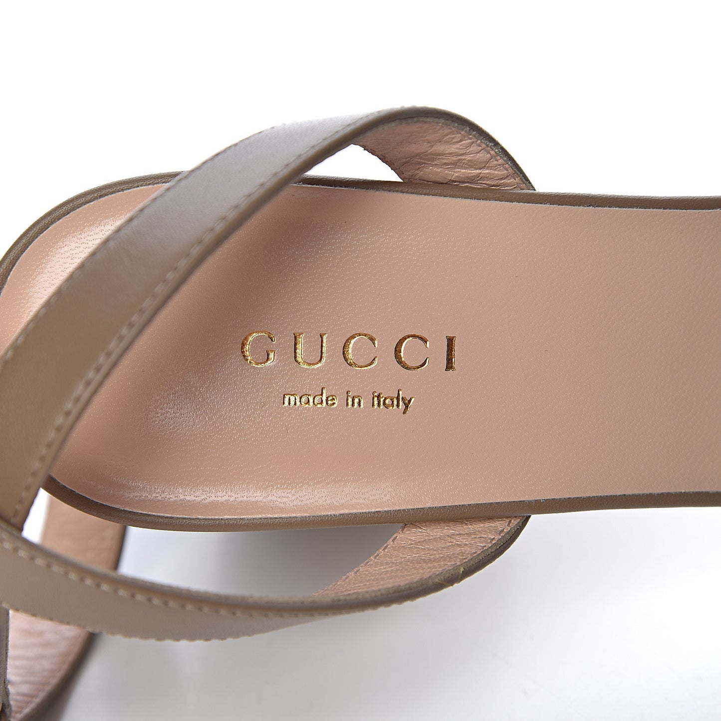 Calfskin GG Marmont Ankle Wrap 30/85mm Platform Sandals 36.5 Mud