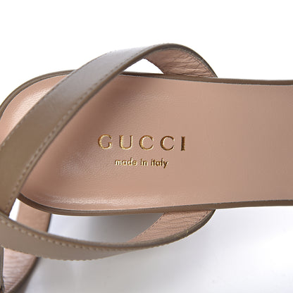 Gucci Calfskin GG Marmont Ankle Wrap 30/85mm Platform Sandals 36.5 Mud 6 of 10