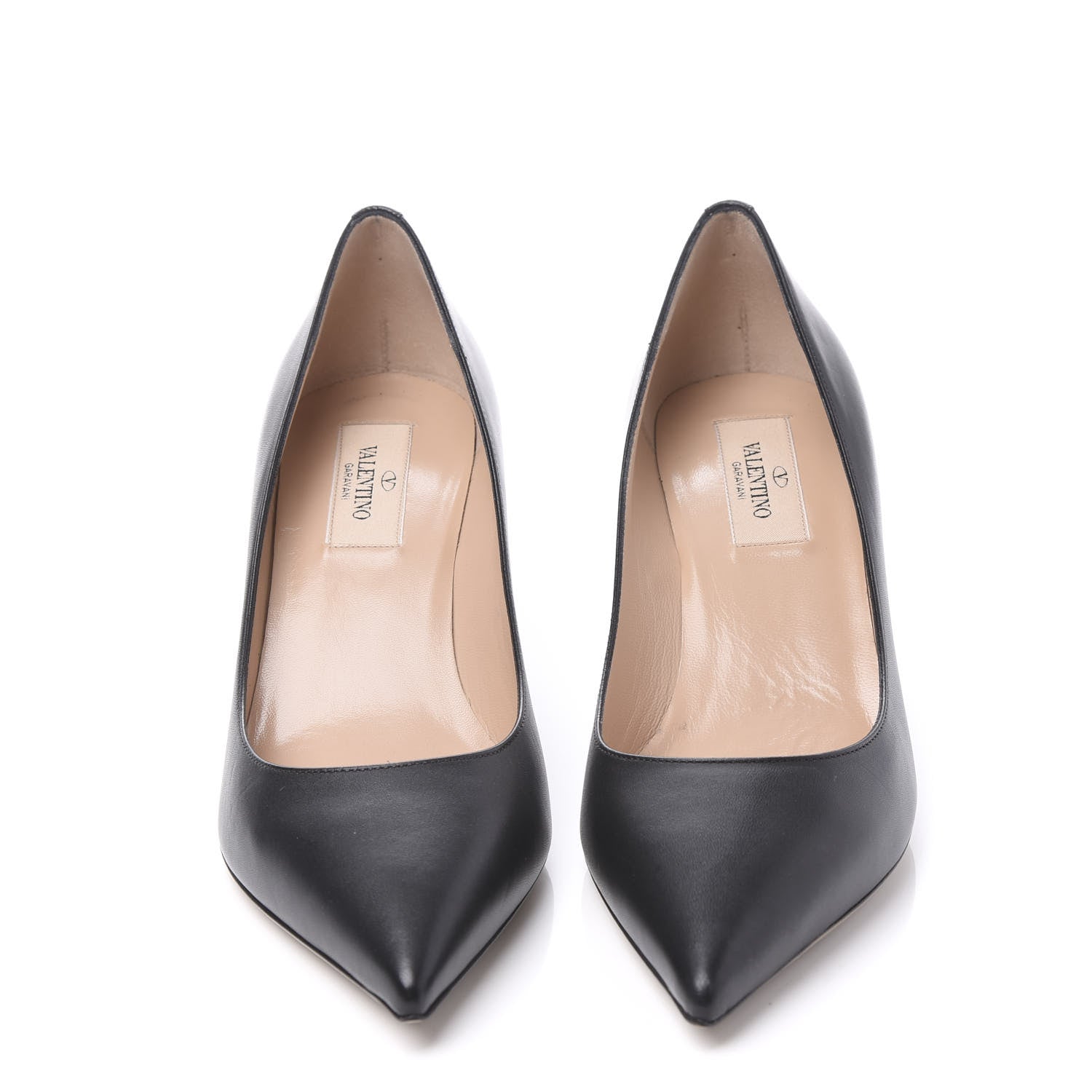 Valentino Garavani Calfskin Rockstud Simple Low Heel Pumps 37.5 Black 2 of 8