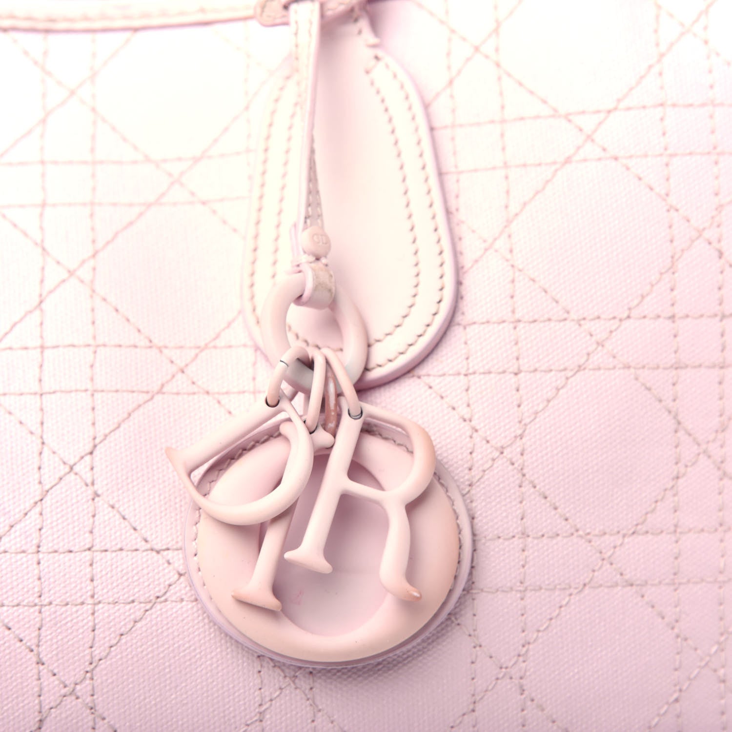 Christian Dior Coated Canvas Cannage Panarea Shopping Tote Pink 14 of 14