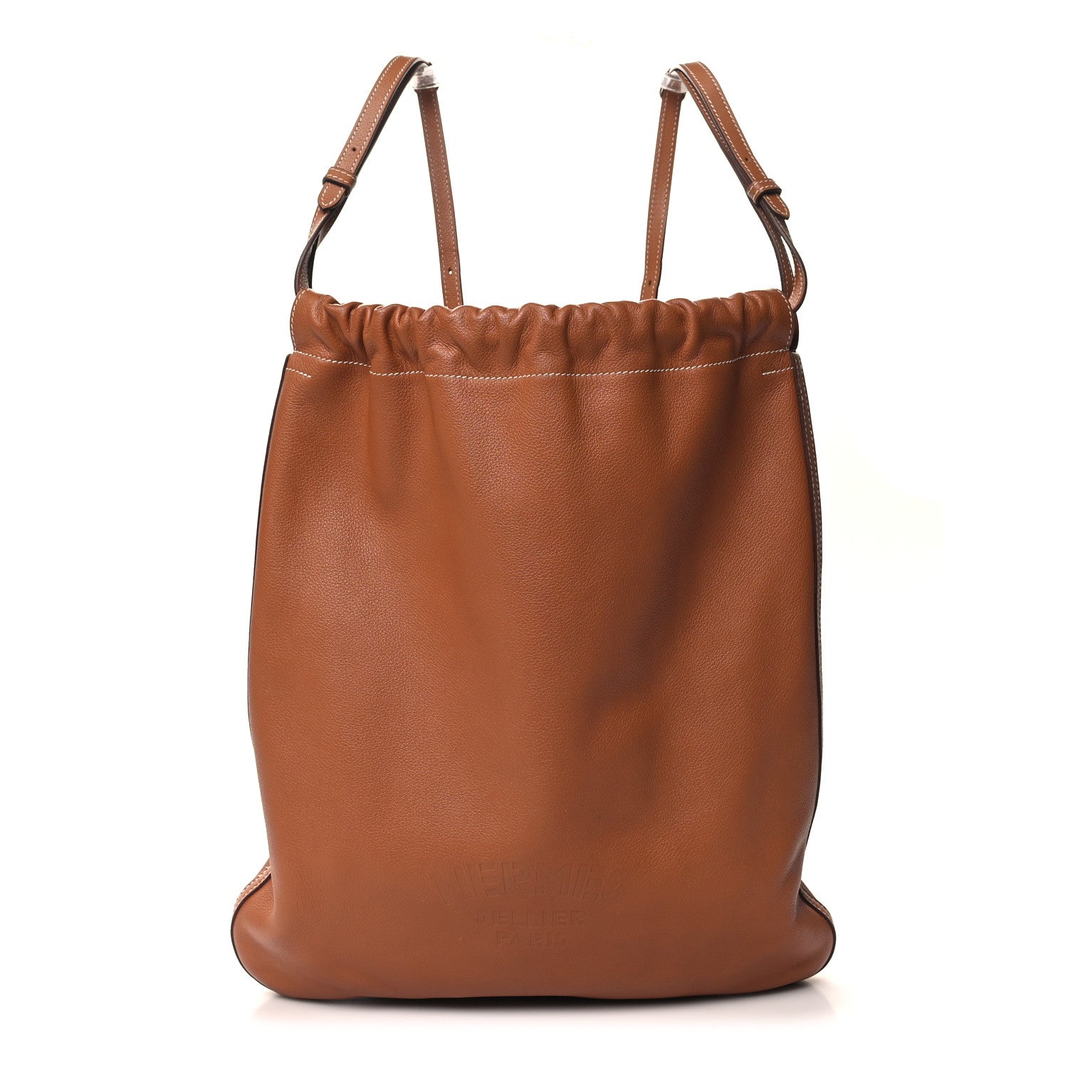 Hermes Cheri Calfskin Bridado Backpack Gold 1 of 9