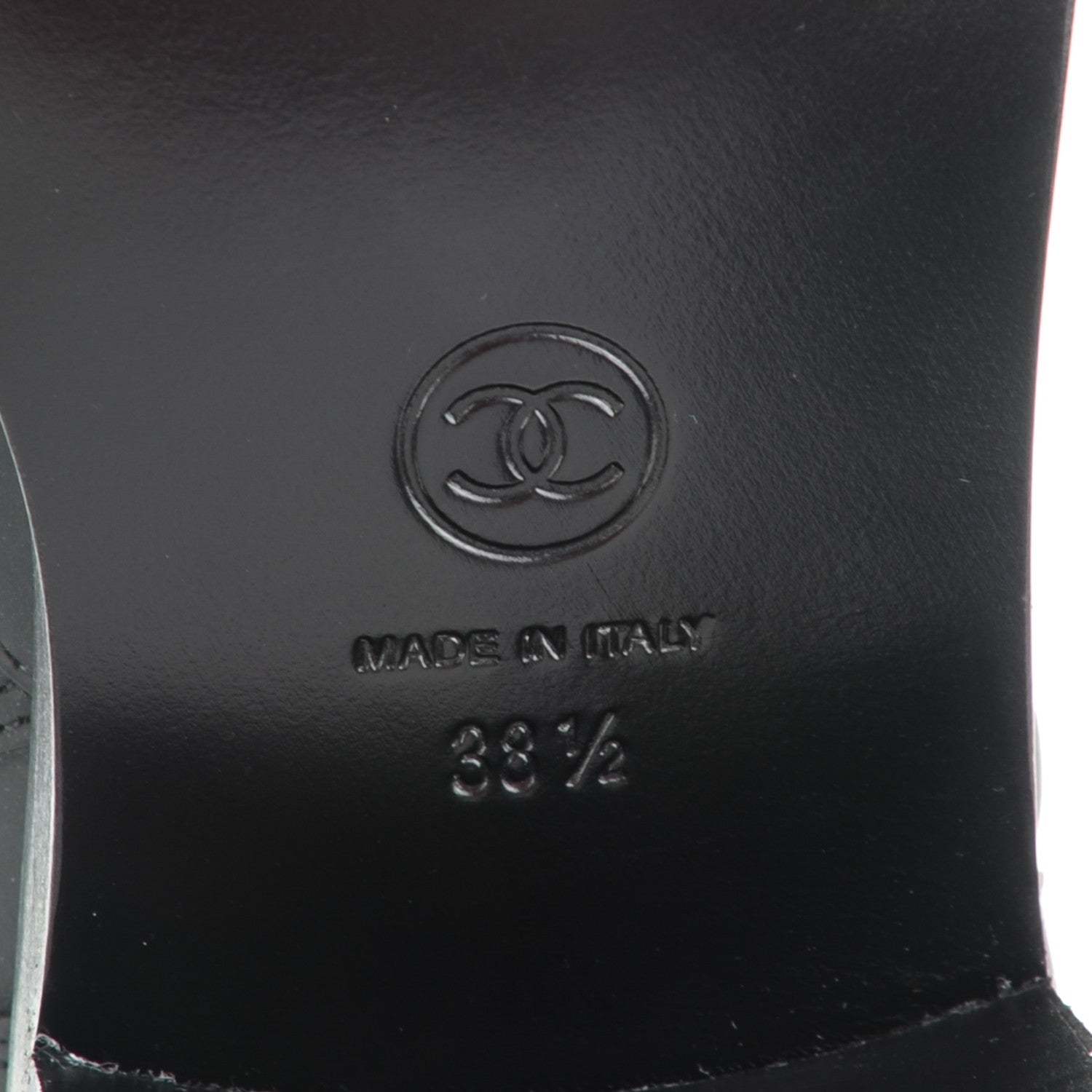 Chanel Calfskin Quilted Patent Cap Toe Boots 38.5 Black 6 of 7