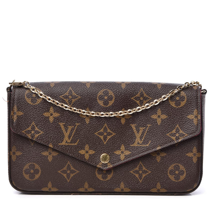 Louis Vuitton Monogram Pochette Felicie Chain Wallet Fuchsia 1 of 8