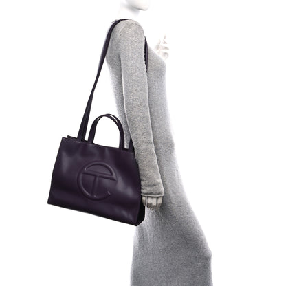 Telfar Vegan Leather Medium Shopping Bag Eggplant 3 of 13