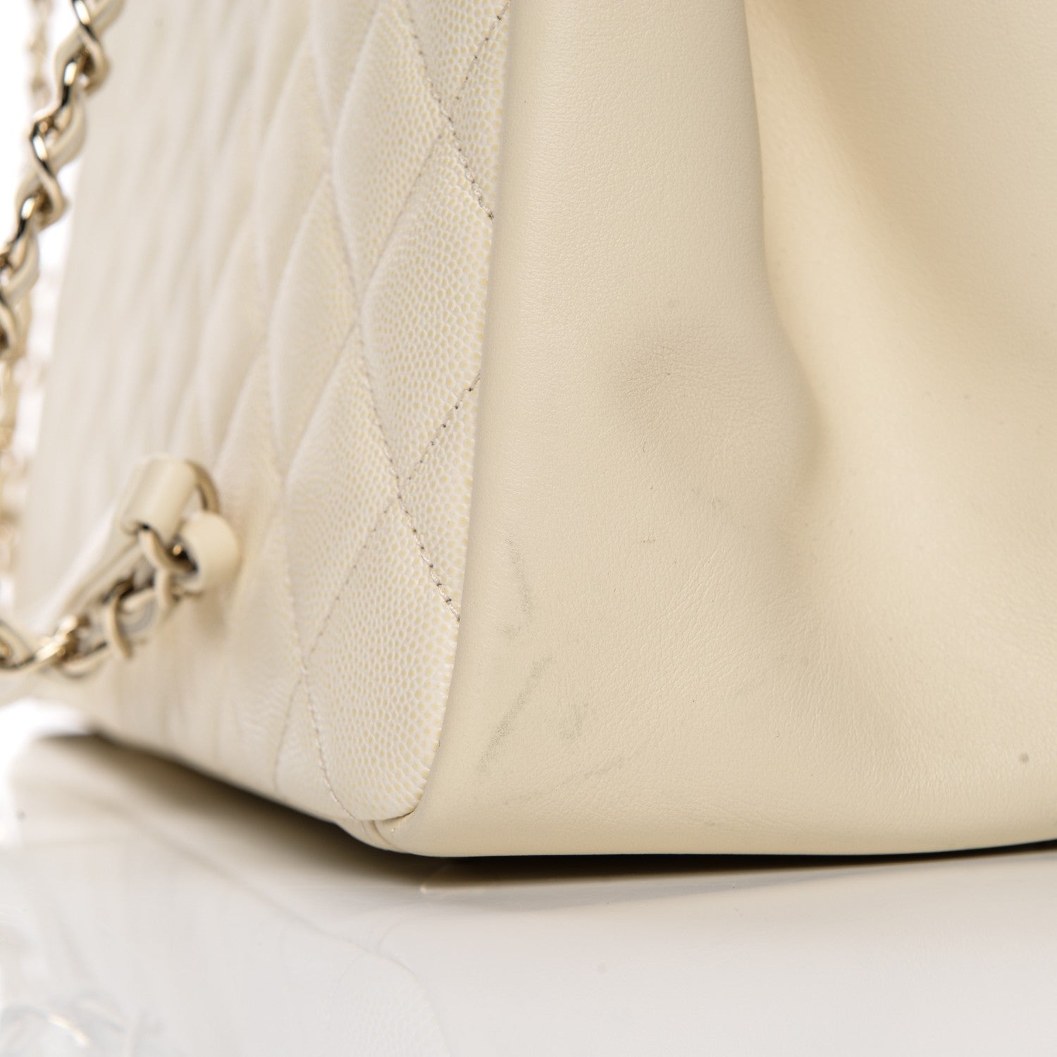 Chanel Caviar Quilted Large Business Affinity Shopping Bag White 9 of 10