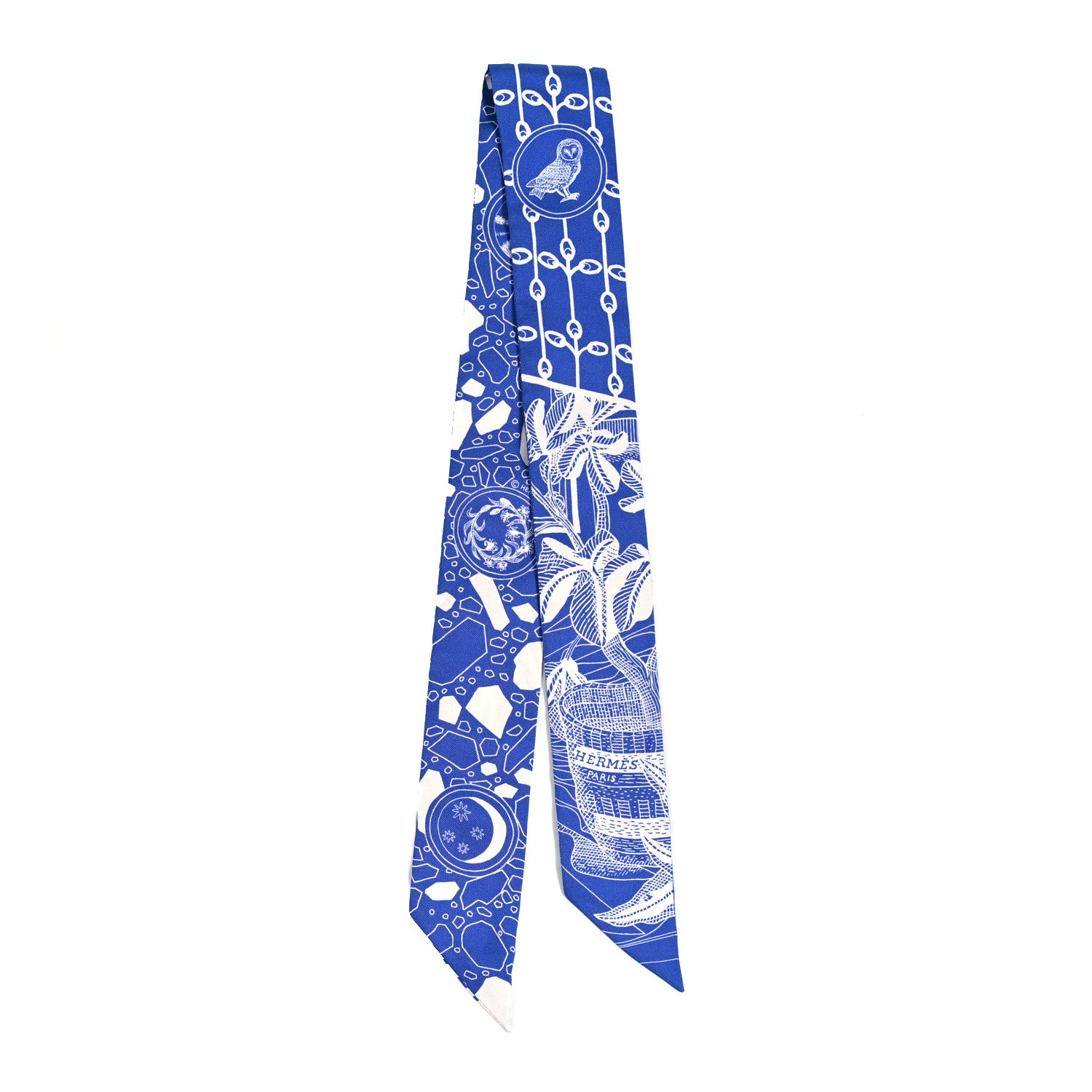 Hermes Silk La Danse Des Amazone Twilly Bleu Moyen White 2 of 4