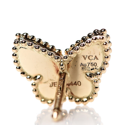 Van Cleef & Arpels 18K Yellow Gold Mother of Pearl Sweet Alhambra Butterfly Earrings 4 of 5