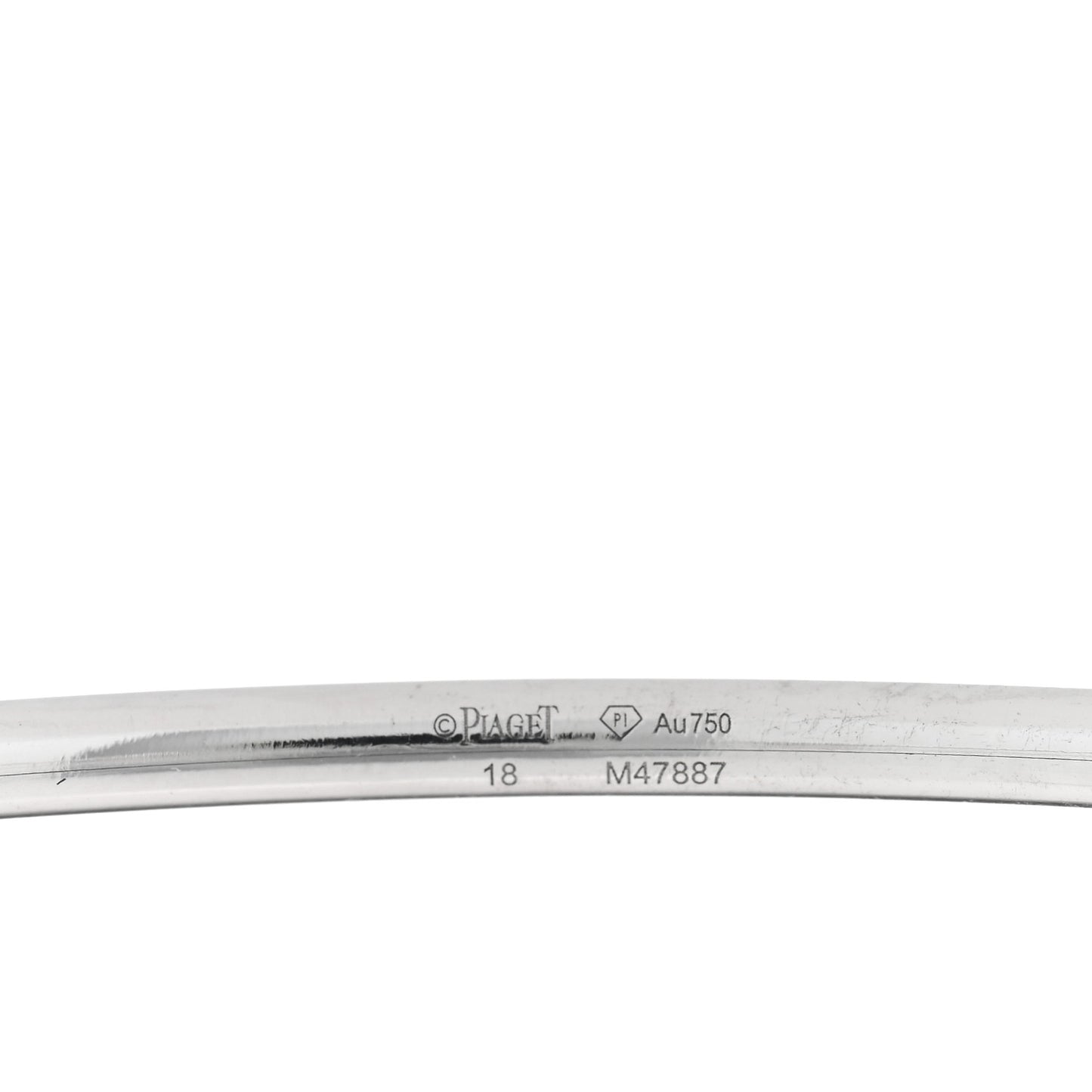 18K White Gold Possession Open Bangle Bracelet
