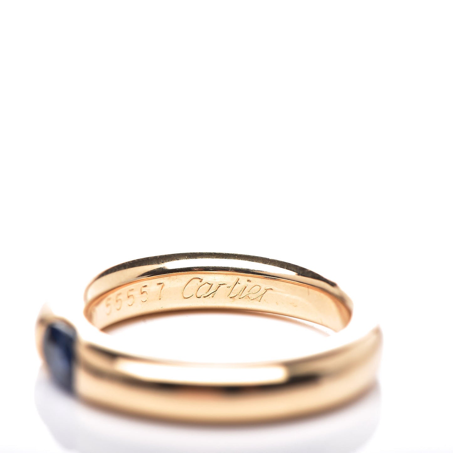 18K Yellow Gold Blue Sapphire Ellipse Oval Cut Ring 51 5.75