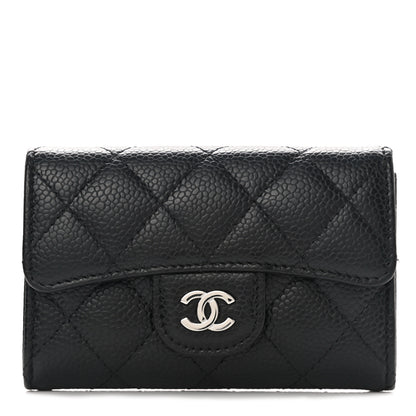 Chanel Caviar Quilted Flap Card Holder Wallet Black 1 of 9