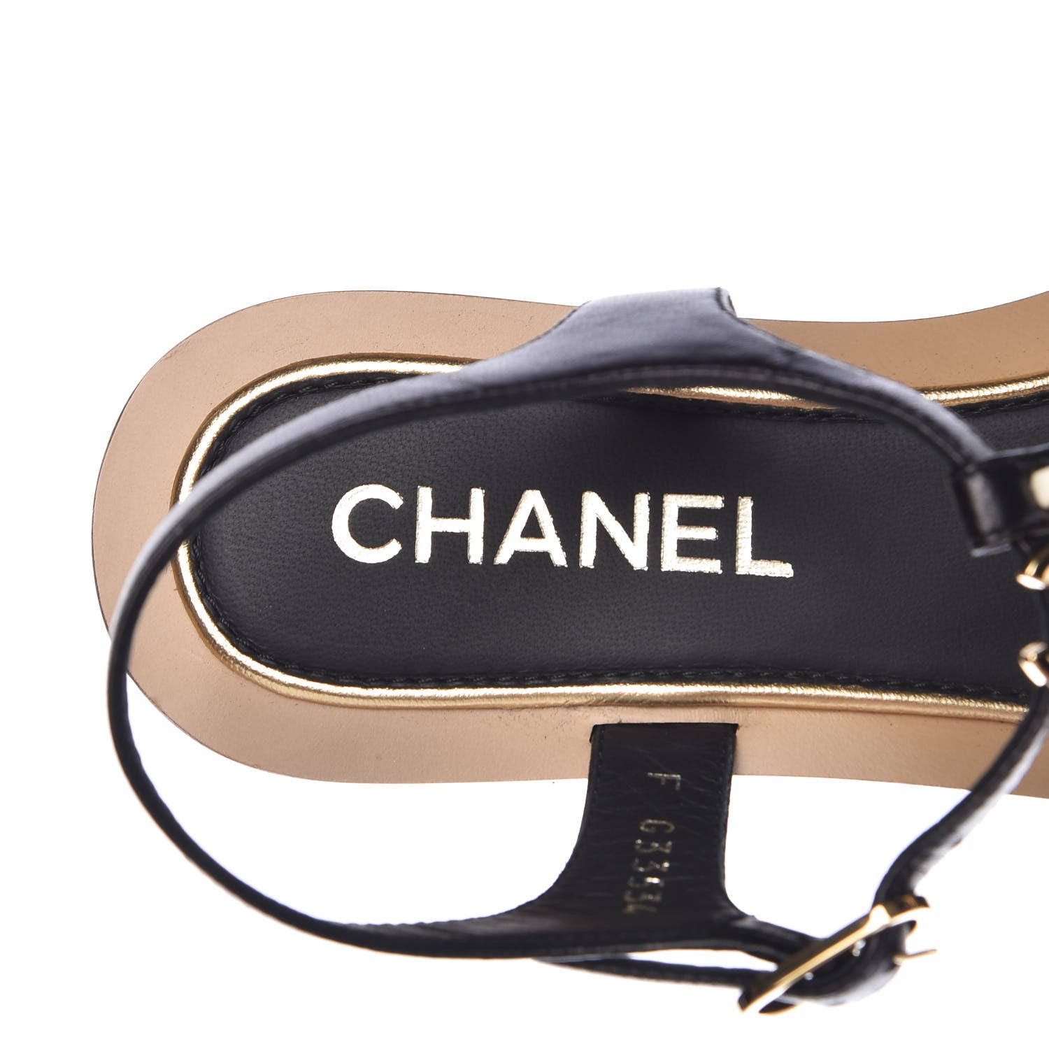 Chanel Lambskin CC Thong Sandals 36.5 Black White 7 of 9
