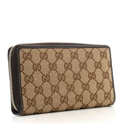 Gucci Monogram Margaux Calfskin Lovely Zip Around Wallet Beige Ebony Cocoa 3 of 9