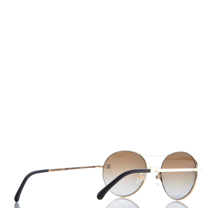 Chanel Round Polarized Sunglasses 4190-T-Q Brown Gold 3 of 8