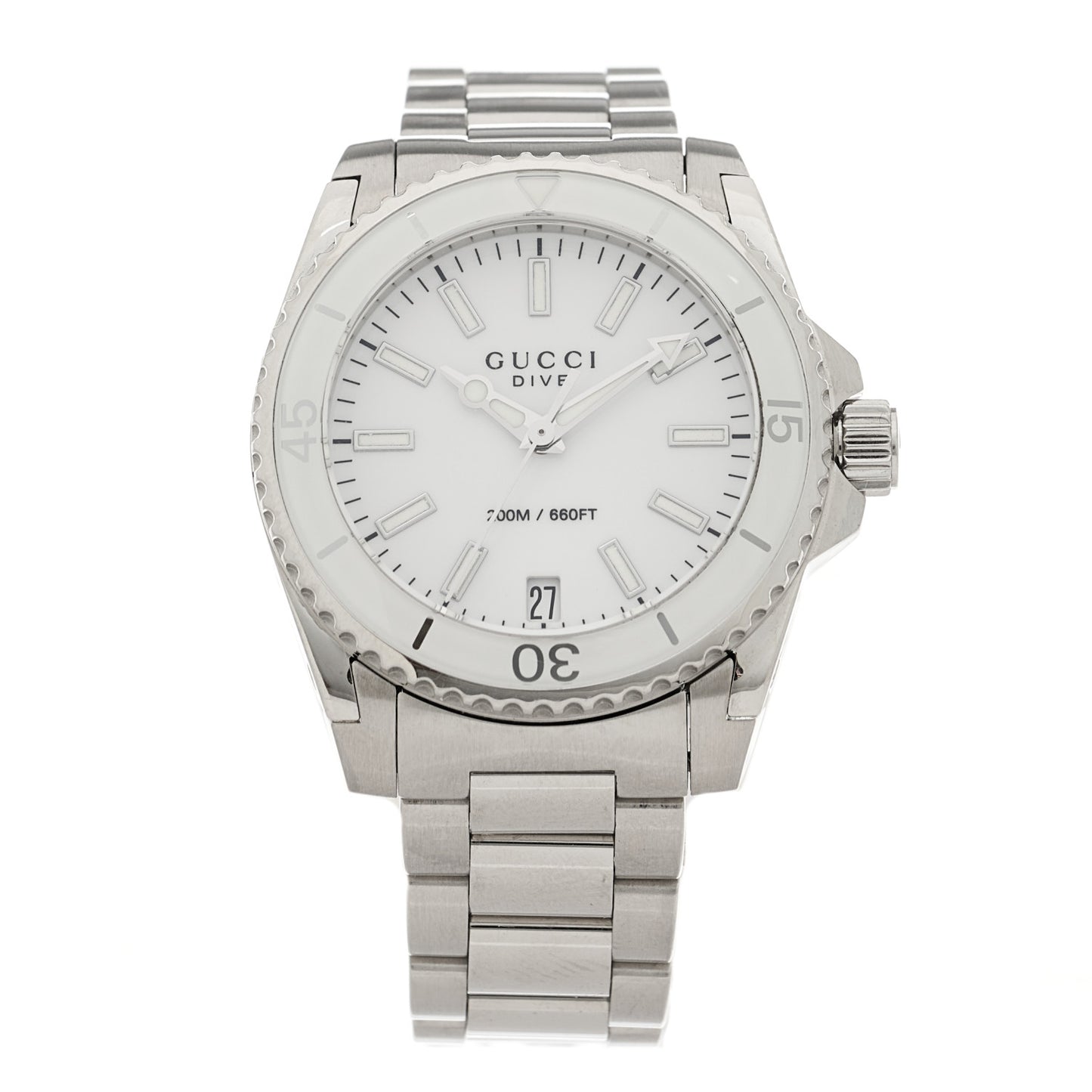 Stainless Steel 32mm Dive Quartz Watch White