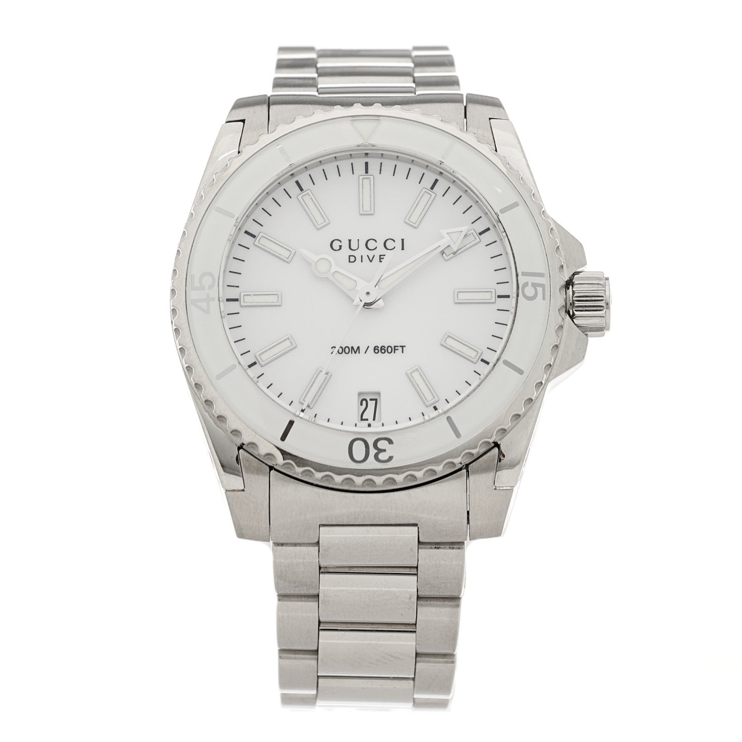 Gucci Stainless Steel 32mm Dive Quartz Watch White 1 of 5