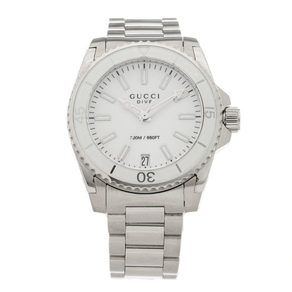 Gucci Stainless Steel 32mm Dive Quartz Watch White 1 of 5