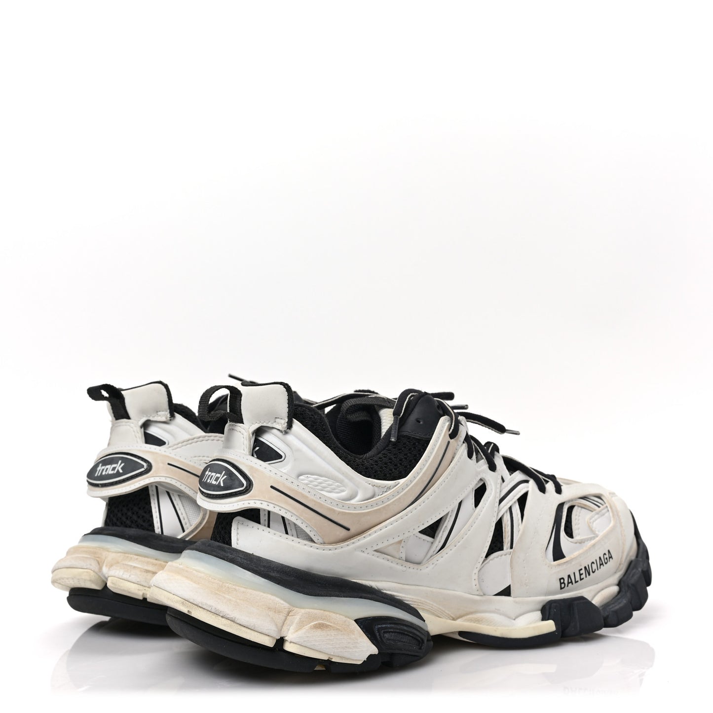 Mesh Nylon Worn Out Effect Womens Track Sneakers 41 White Black