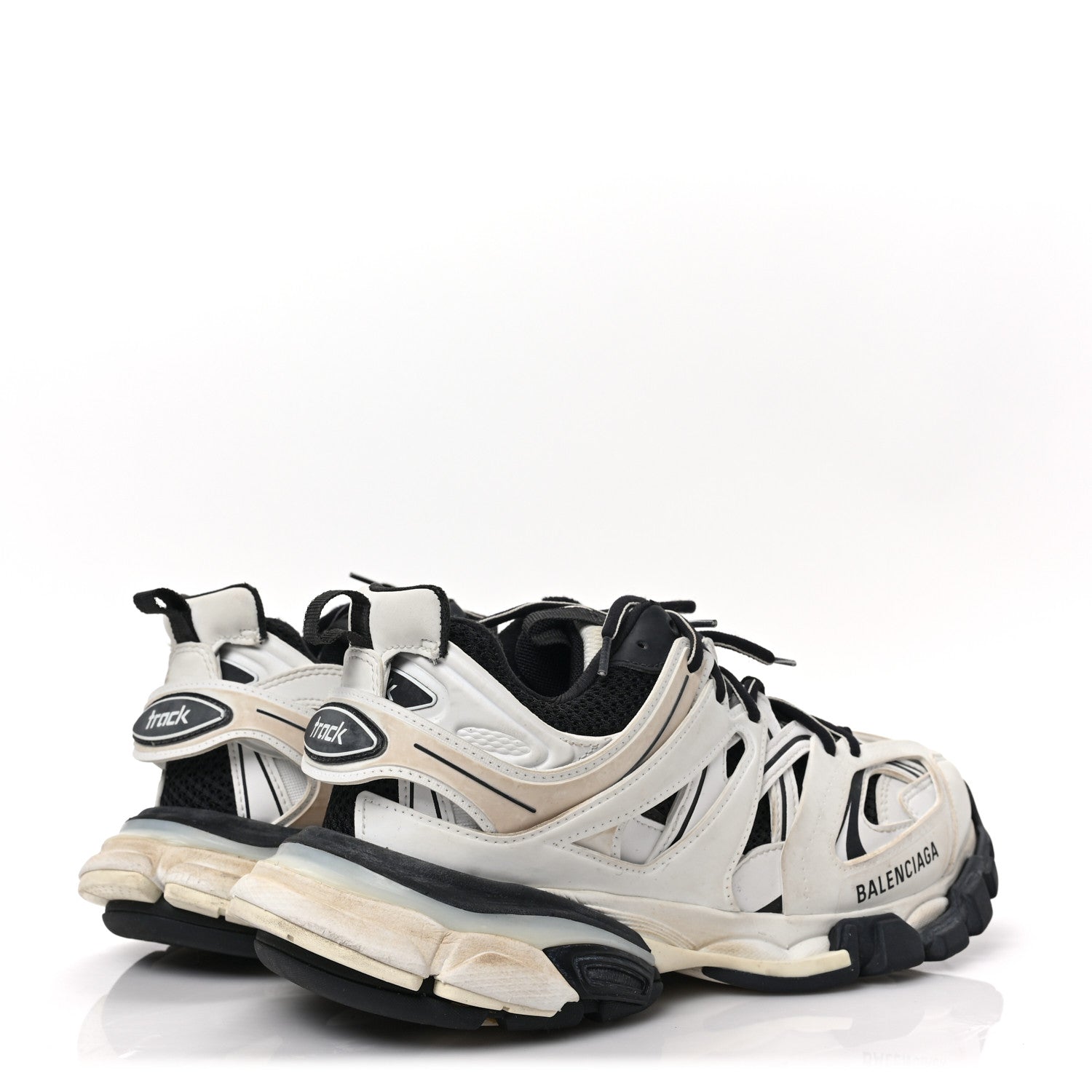 Balenciaga Mesh Nylon Worn Out Effect Womens Track Sneakers 41 White Black 4 of 7