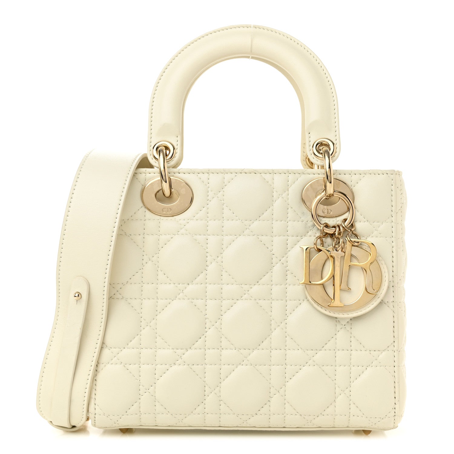 Christian Dior Lambskin Cannage Small My ABCDior Lady Dior White 1 of 9