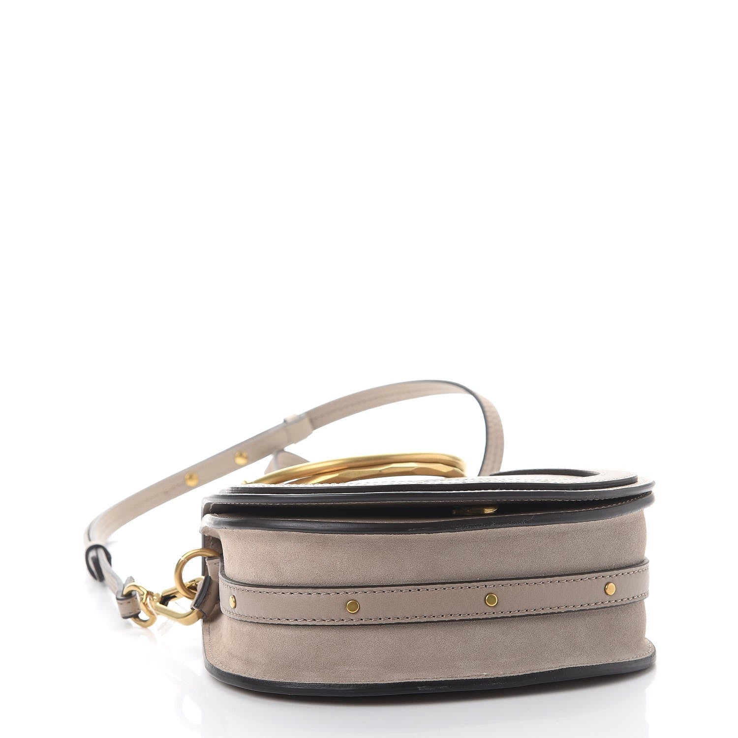 Chloe Calfskin Suede Small Nile Bracelet Bag Motty Grey 4 of 7