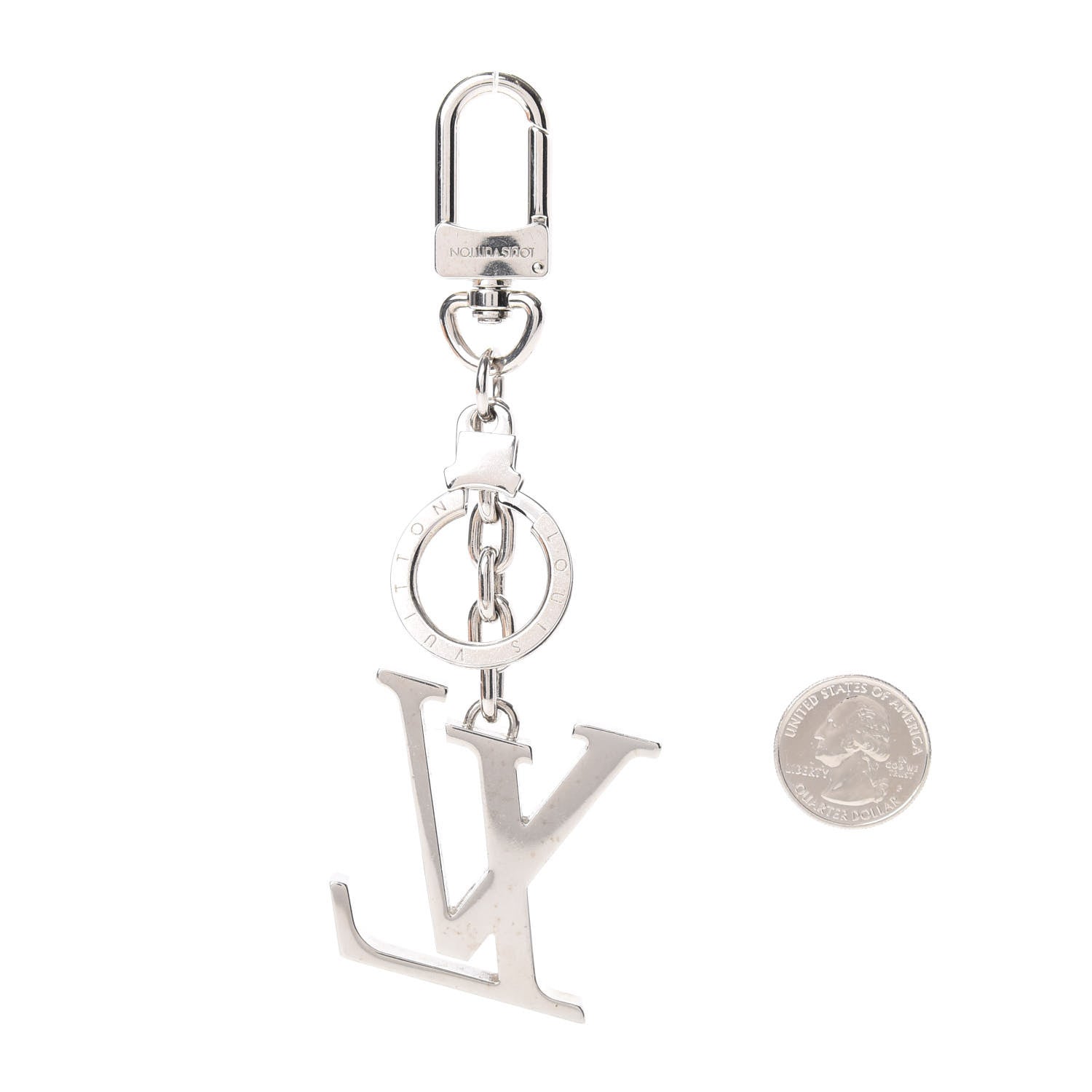 Louis Vuitton LV Facettes Bag Charm Key Holder Silver 2 of 6
