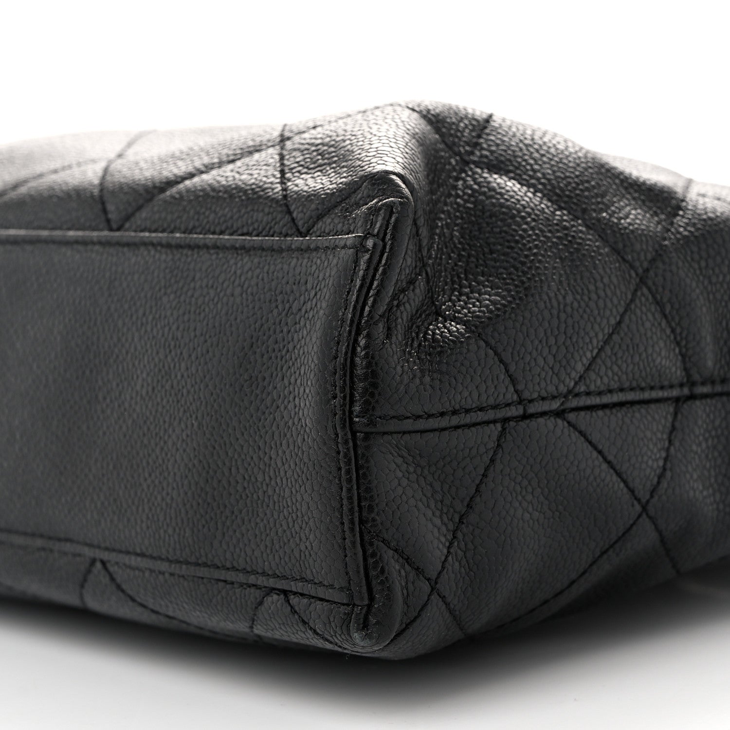 Chanel Caviar Quilted Wood XL Grand Shopping Tote GST Black 11 of 12