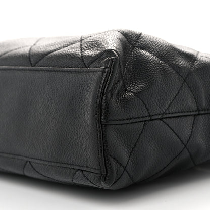 Chanel Caviar Quilted Wood XL Grand Shopping Tote GST Black 11 of 12