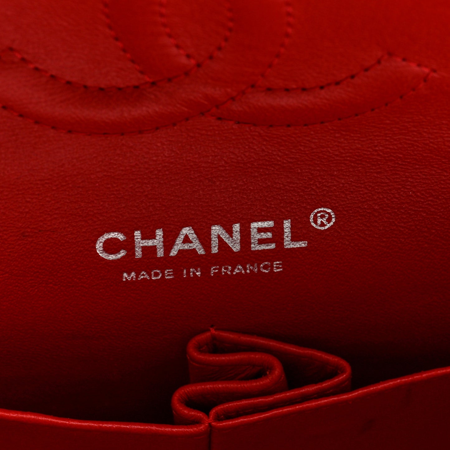 Lambskin Quilted Medium Double Flap Red
