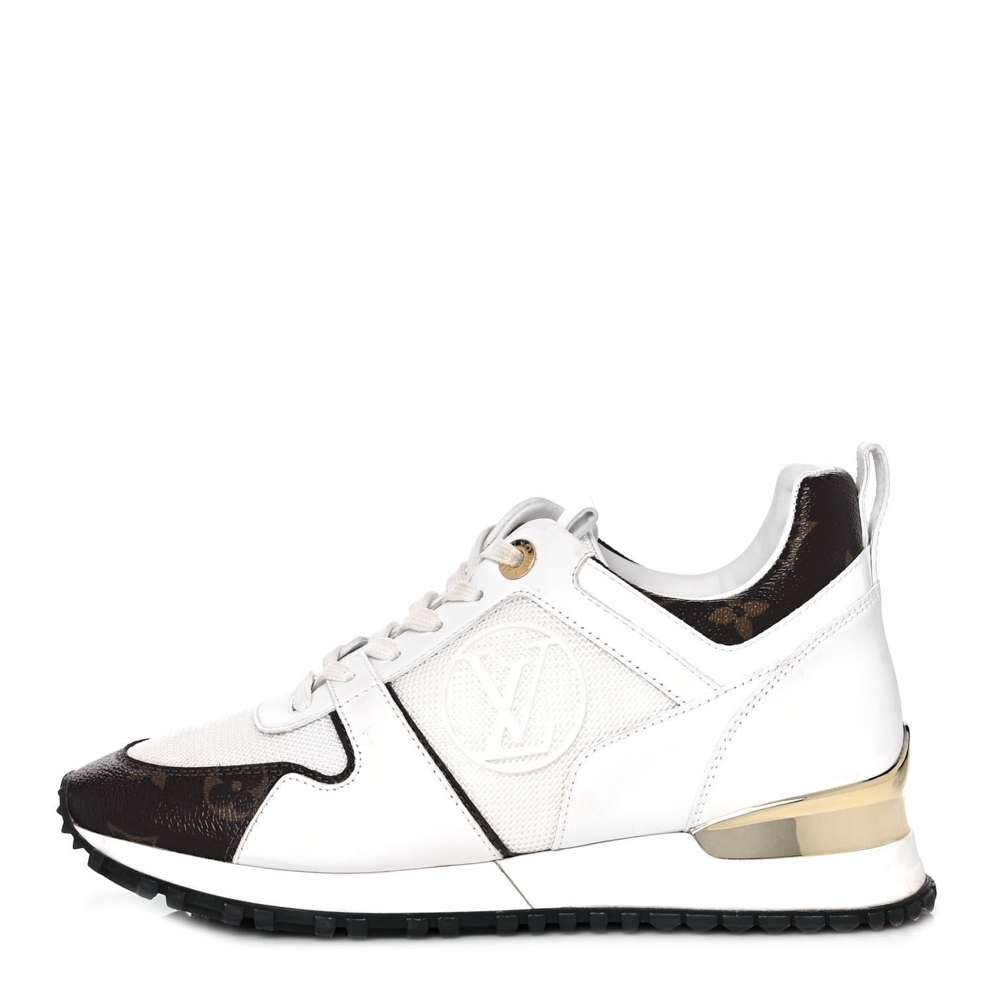 Calfskin Monogram Run Away Sneakers 36 White