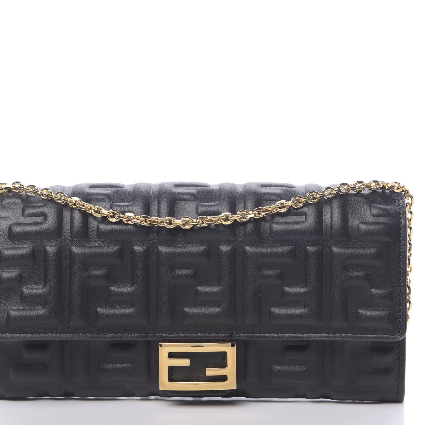 Nappa Matisse FF Embossed Continental Wallet On Chain Black