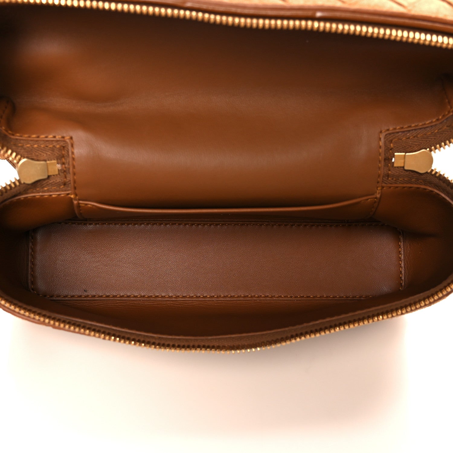 Bottega Veneta Suede Intrecciato Bang Bang Vanity Case Amber 5 of 11