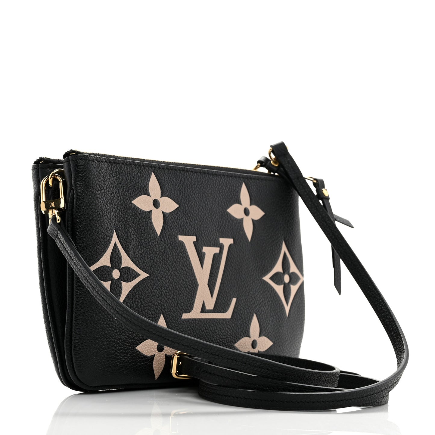 Empreinte Monogram Giant Double Zip Pochette Black Cream