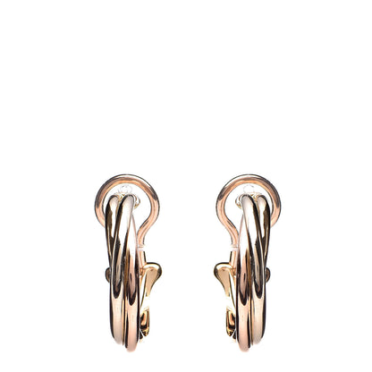 Cartier 18K Pink Yellow White Gold Small Trinity Clip-On Hoop Earrings 1 of 4