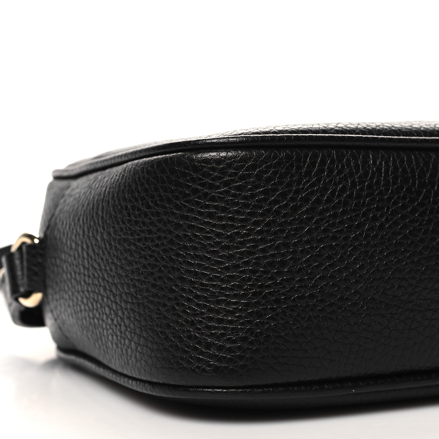 Pebbled Calfskin Small Soho Disco Bag Black