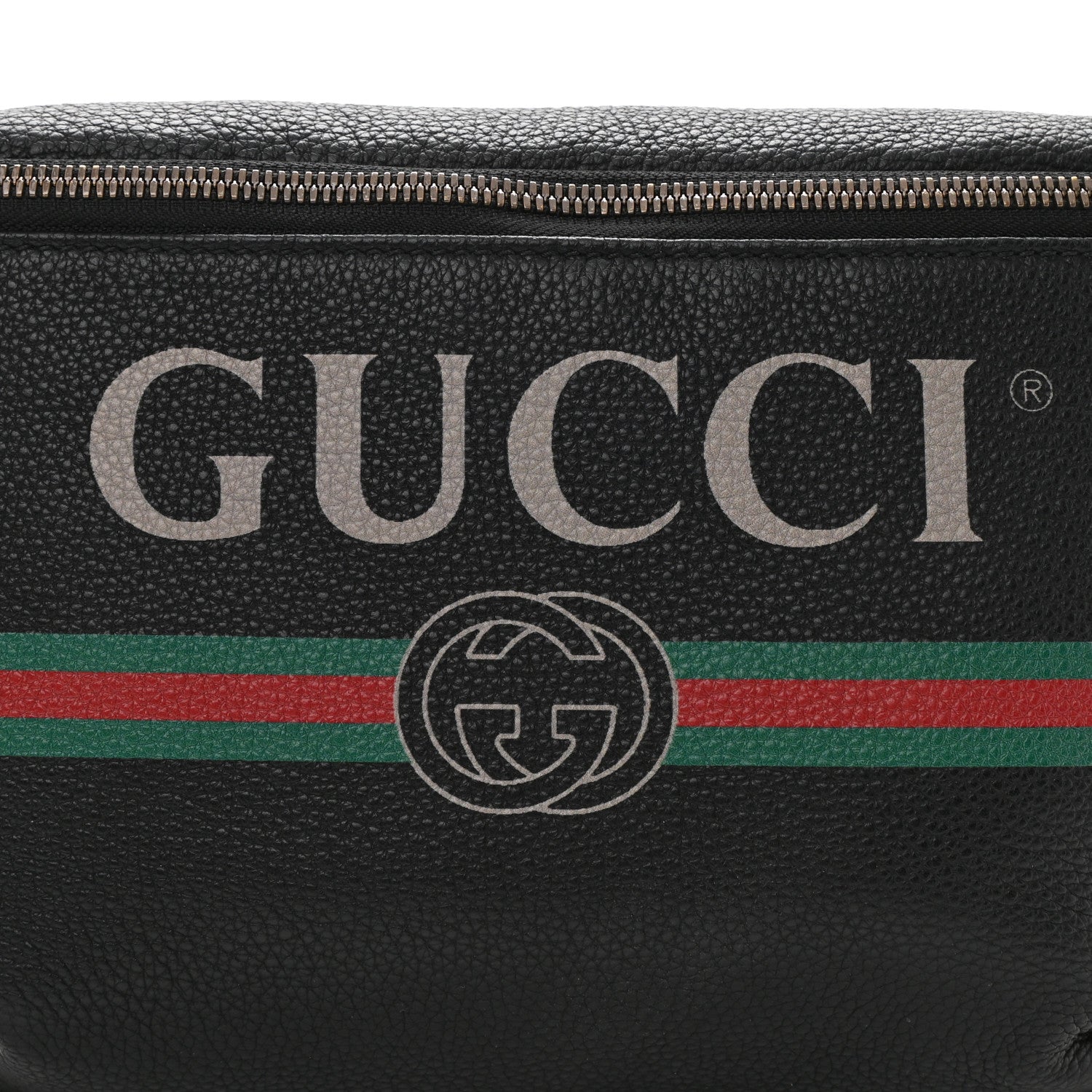 Gucci Grained Calfskin Logo Belt Bag Black 8 of 10
