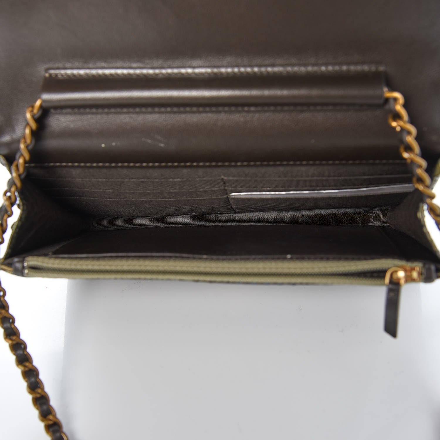 Chanel Metallic Python Boy Wallet On Chain WOC Green 5 of 9