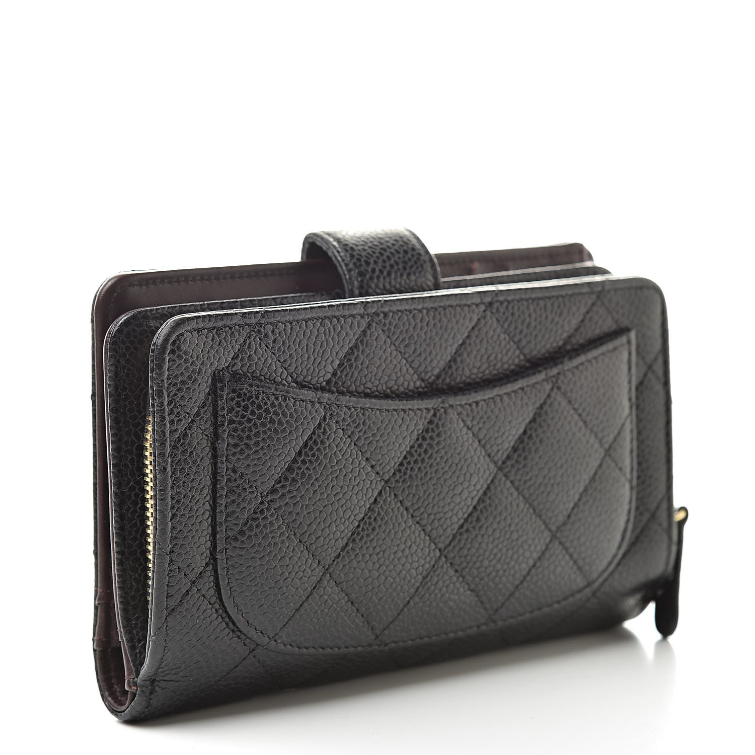 Chanel Caviar Quilted Zipped Pocket Wallet Black 3 of 14