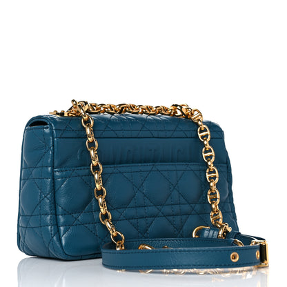 Christian Dior Lambskin Cannage Small Caro Bag Deep Ocean 3 of 9