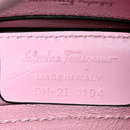Salvatore Ferragamo Calfskin Small Trifolio Bucket Shoulder Bag Cheerleader Pink 7 of 16